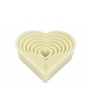BOX OF 7 FLUTED HEART-SHAPED CUTTERS - POLYGLASS