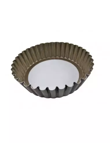 ROUND FLUTED LOOSE BASE MOULD - NON-STICK COATING - REMOVABLE BASE
