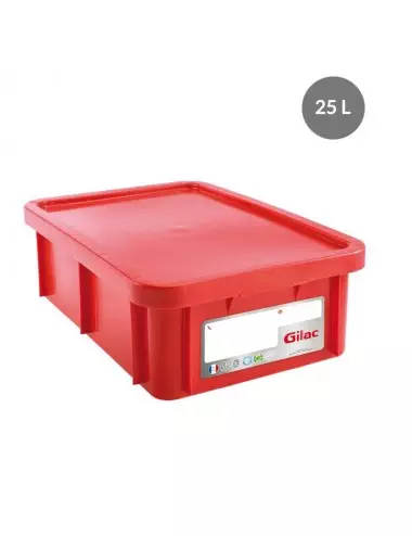 BAC DE STOCKAGE RECTANGULAIRE HACCP AVEC COUVERCLE - 25 L