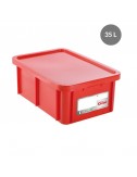 BAC DE STOCKAGE RECTANGULAIRE HACCP AVEC COUVERCLE - 35 L