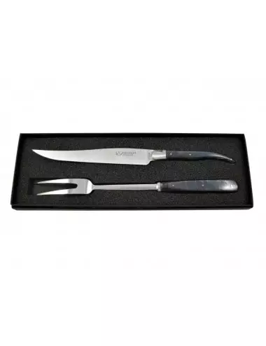 CARVING SET - LAGUIOLE - BLACK MADREPERLA