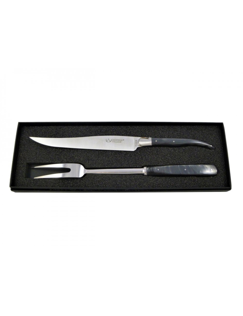 CARVING SET - LAGUIOLE - BLACK MADREPERLA