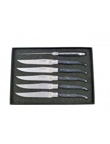 TABLE KNIVES - LAGUIOLE - BLACK MADREPERLA