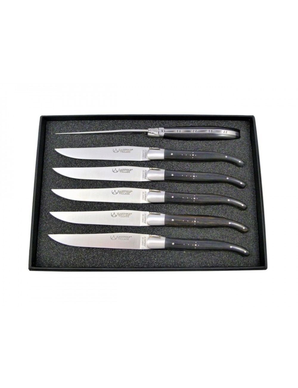 COFFRET 6 COUTEAUX DE TABLE - LAGUIOLE - EBENE