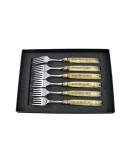 COFFRET 6 FOURCHETTE DE TABLE - LAGUIOLE - MADREPERLA CHAMPAGNE