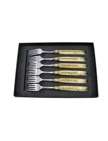 COFFRET 6 FOURCHETTE DE TABLE - LAGUIOLE - MADREPERLA CHAMPAGNE