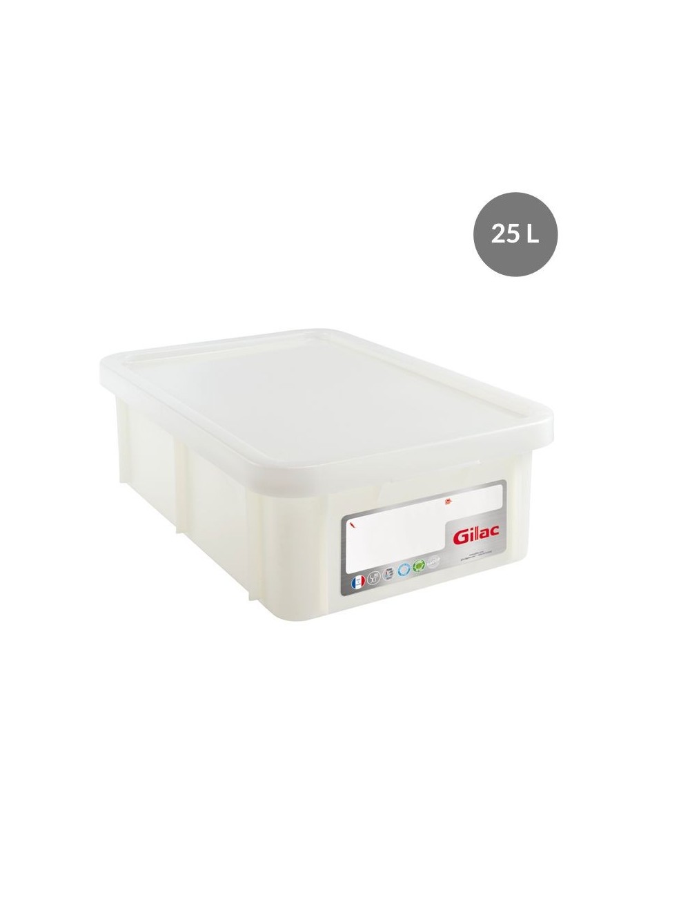 WHITE RECTANGULAR CONTAINER WITHOUT LID - 25 L