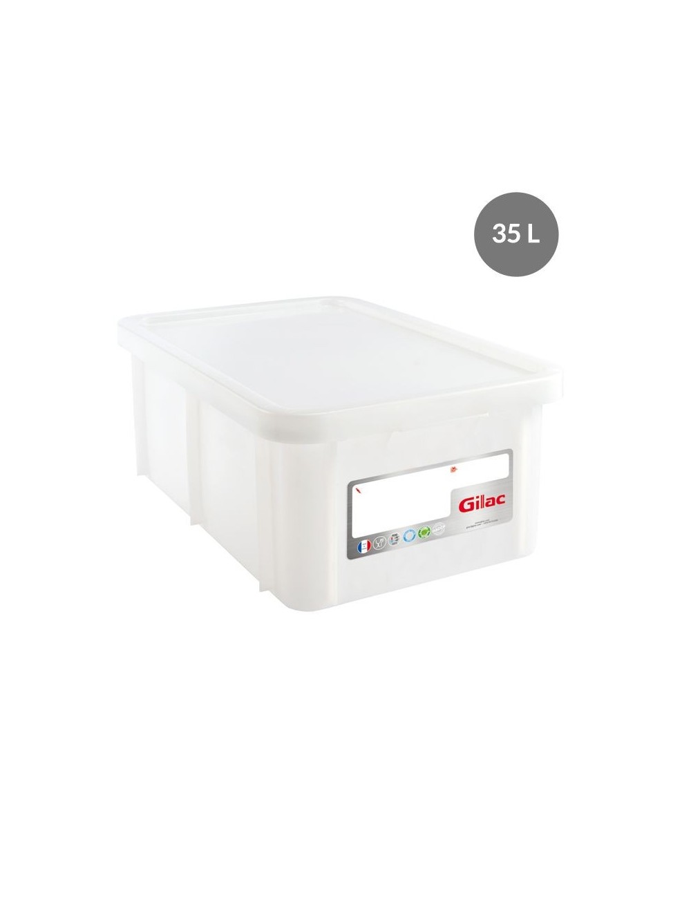 WHITE RECTANGULAR CONTAINER WITHOUT LID - 35 L