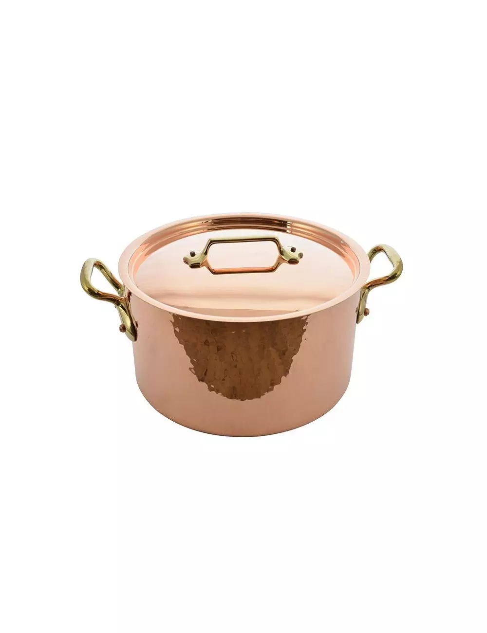 BASSINE A RAGOUT CUIVRE ETAME AVEC COUVERCLE