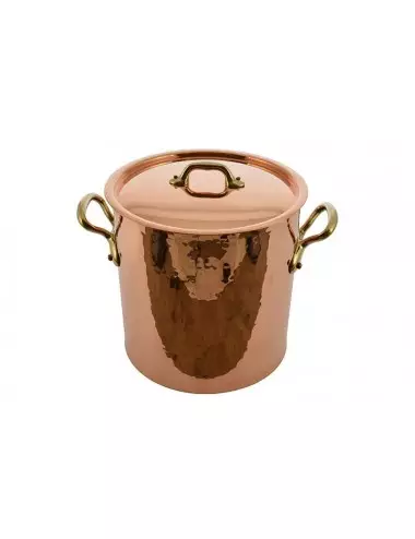 STOCK POT WITH LID IN COPPER TIN