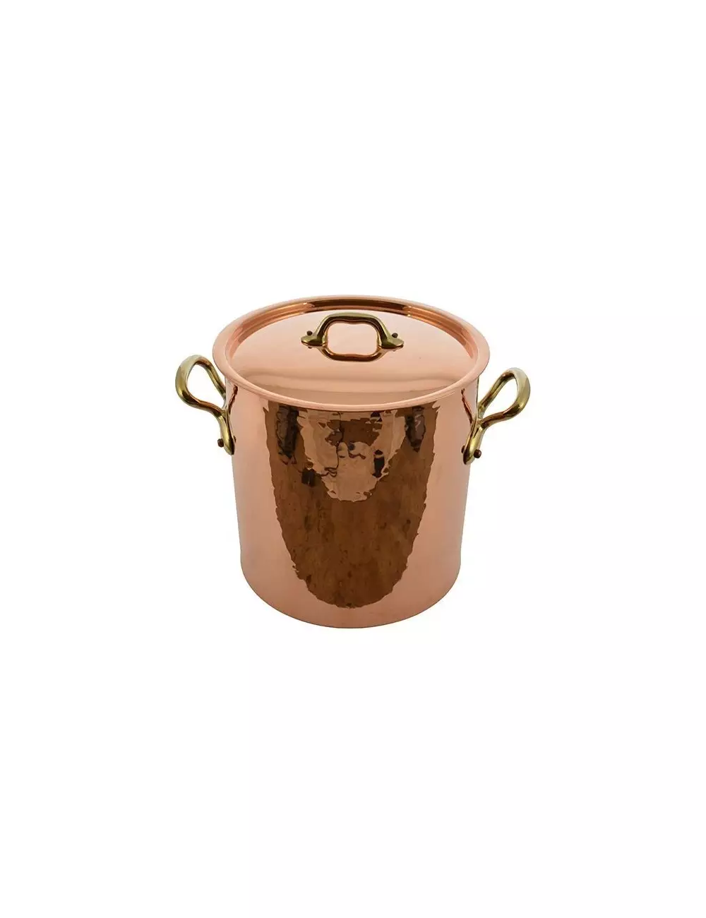 STOCK POT WITH LID IN COPPER TIN