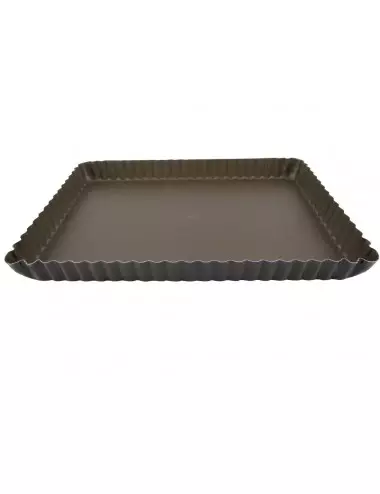 RECTANGULAR FLUTED TART MOULD - LOOSE BOTTOM - NON-STICK