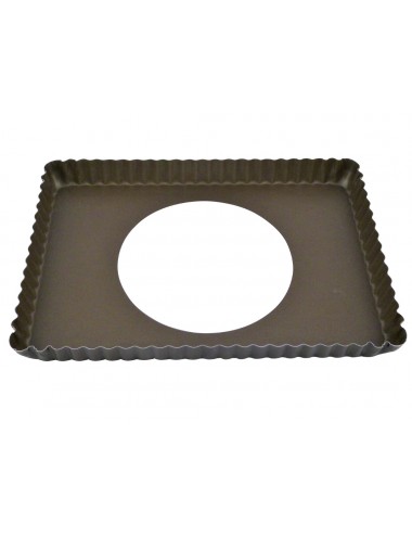 RECTANGULAR FLUTED TART MOULD - LOOSE BOTTOM - NON-STICK