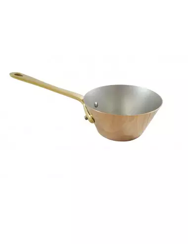 CUPRINOX SMALL SPLAYED SAUCE PAN - Ø 9CM - BRONZE HANDLE