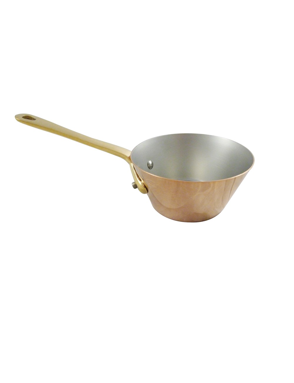 CUPRINOX SMALL SPLAYED SAUCE PAN - Ø 9CM - BRONZE HANDLE