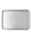 PLAT INOX AVEC GRILLE 40 x 28 x 3 CM