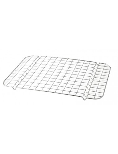 PLAT INOX AVEC GRILLE 40 x 28 x 3 CM