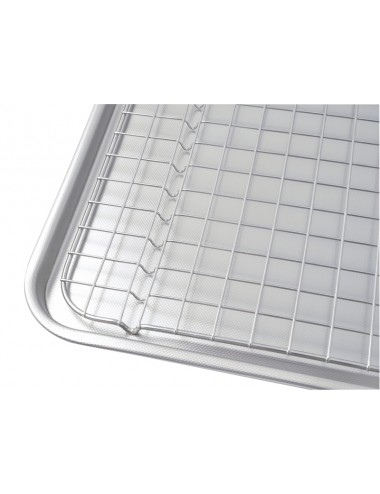 PLAT INOX AVEC GRILLE 40 x 28 x 3 CM