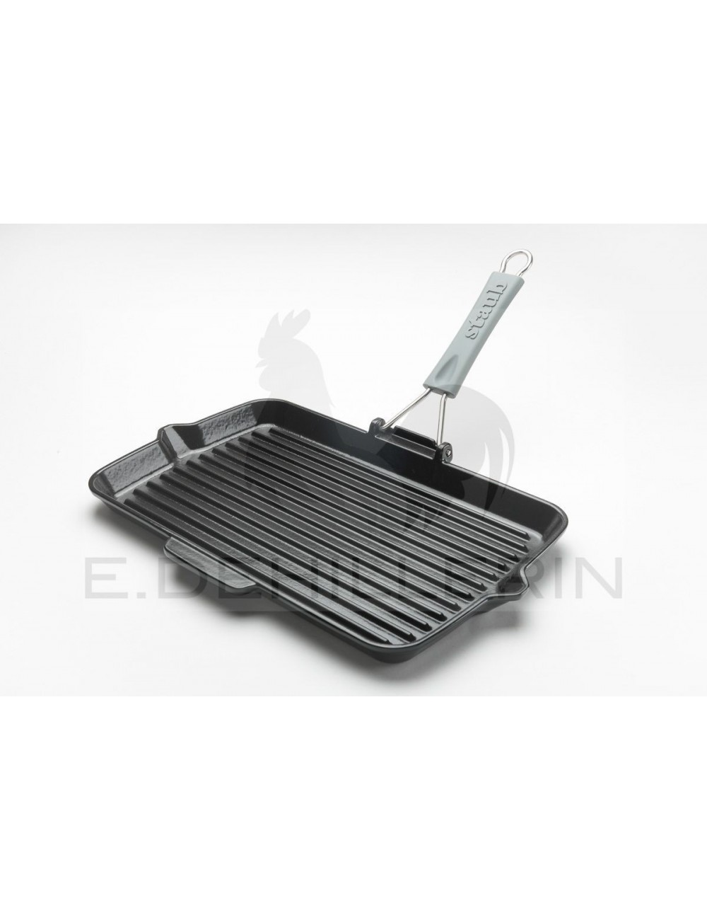 Enameled Cast Iron Grill Pan - Black