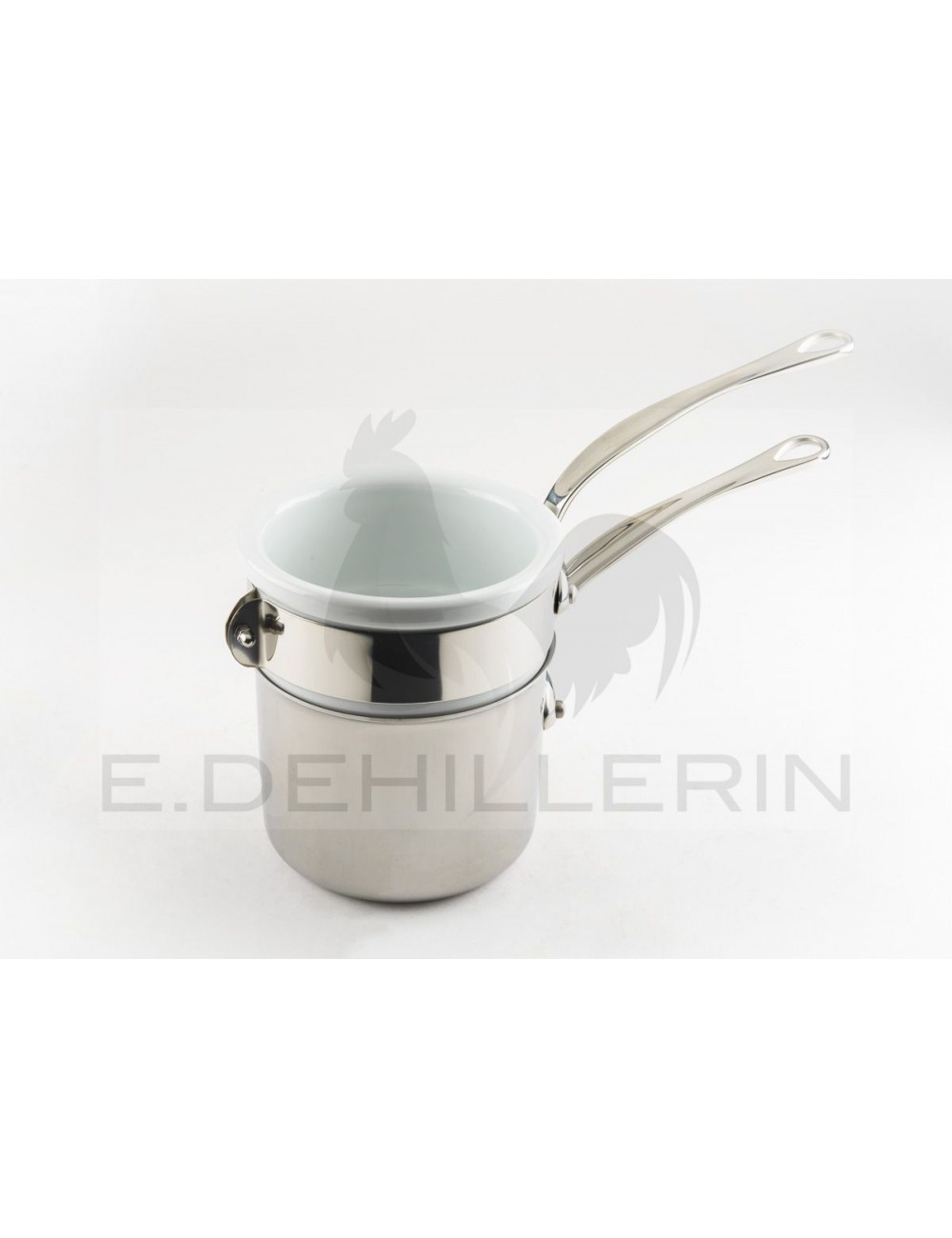 Petite casserole à bain-marie en cuivre étamé, - Lot 104