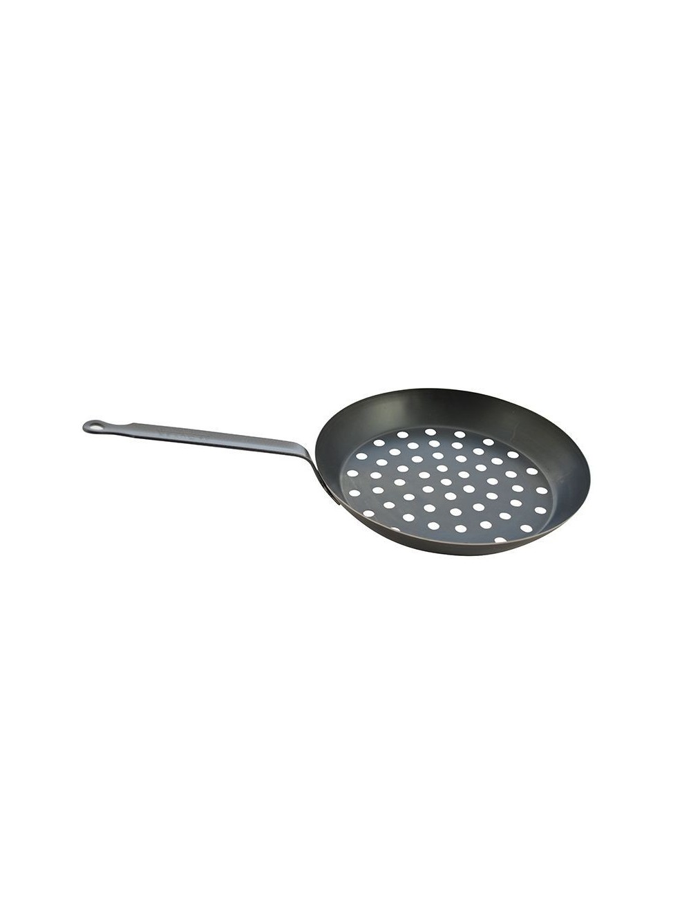 CHESTNUT PAN IN BLACK STEEL D28-COOKING UTENSIL