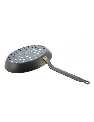 CHESTNUT PAN IN BLACK STEEL D28-COOKING UTENSIL