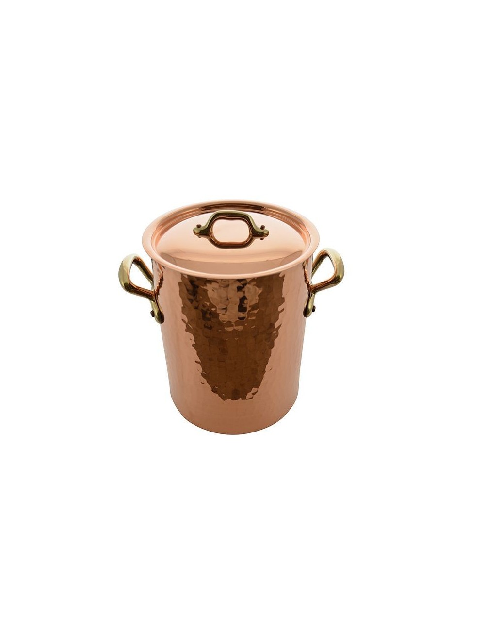 SOUP COOKING POT WITH LID IN COPPER TIN D18