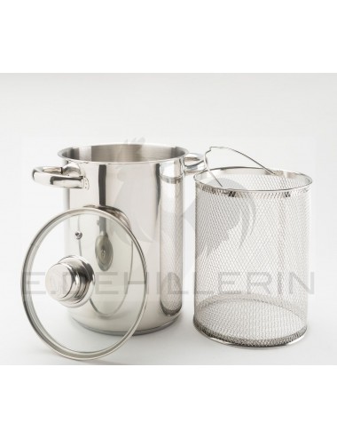 Stainless Steel Asparagus Pot with Basket Small Body Large Capacity Plus  High Small Soup Pot Fryer High Deep Pot 16cm.