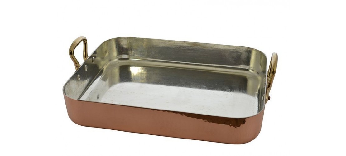 Plat à Gratin Rectangulaire Uni Inox - 37,7x25,5 Cm