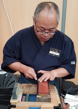 Démonstration d'affutage traditionnel japonais